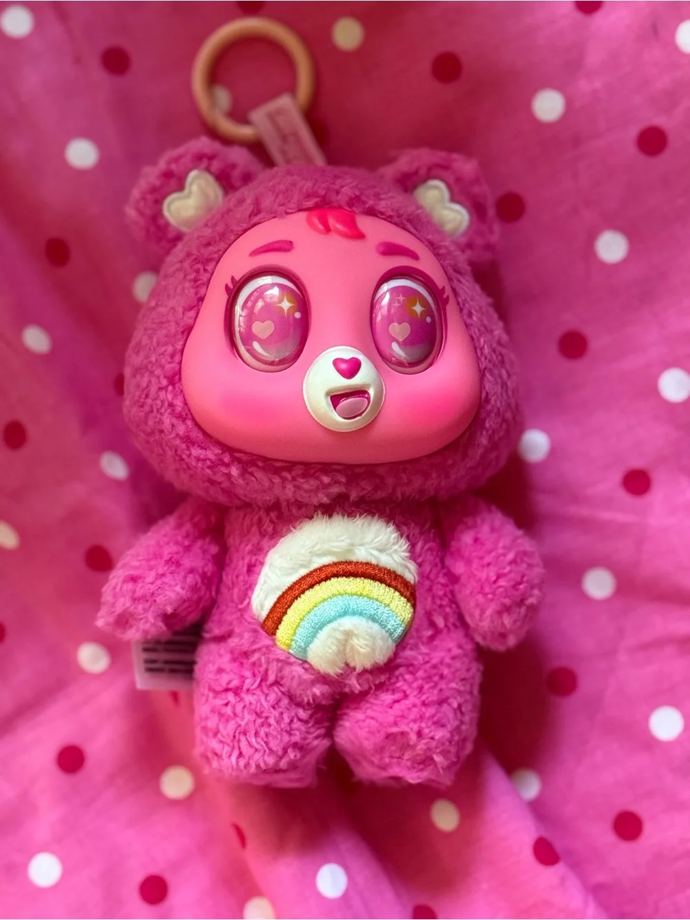 Care Bears Caring Cuties Vinyl Plush Pendant Cheer Bear NEW